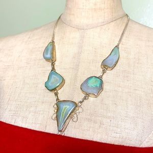 🖤RARE COLOR💕agate silver necklace